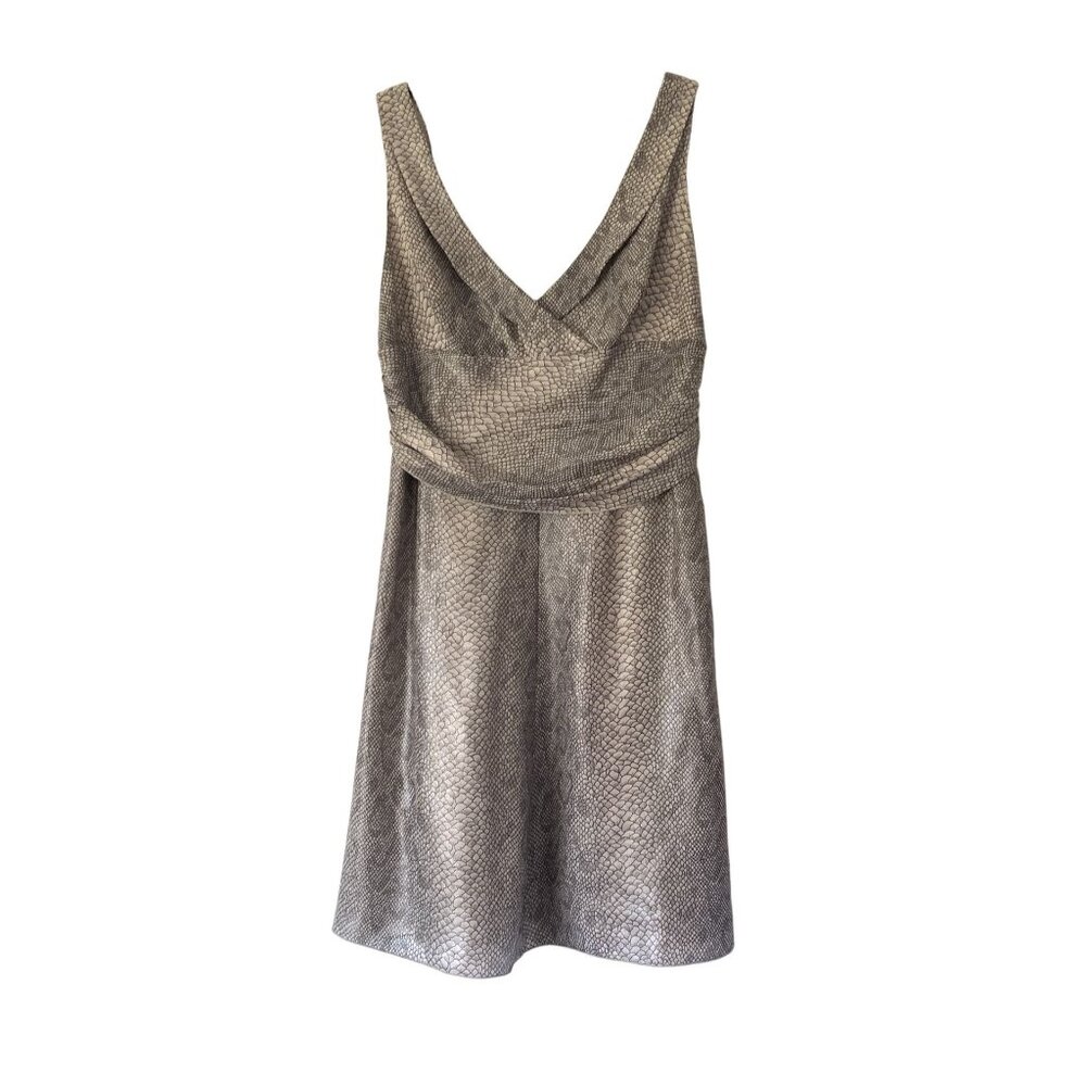 Giorgio Armani V-Neck Sleeveless Snake Print Silk Dress US Size 12 Italy